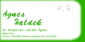 agnes haldek business card